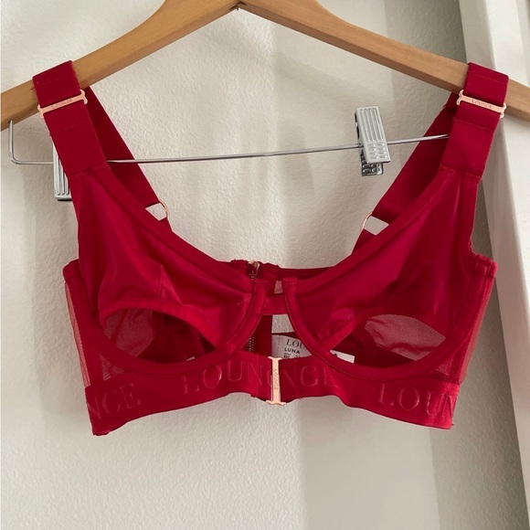 NWOT Lounge Luna Red Lingerie Set 32C and small - Picture 3 of 11